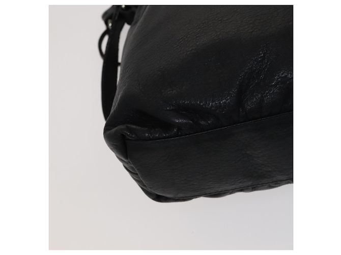 Borsa a spalla in pelle nera Burberry Auth yk16686 Nero - vista 16