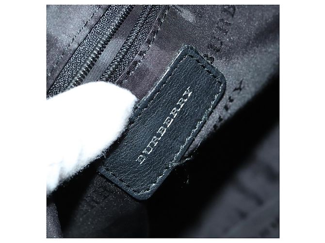 Borsa a spalla in pelle nera Burberry Auth yk16686 Nero - vista 18