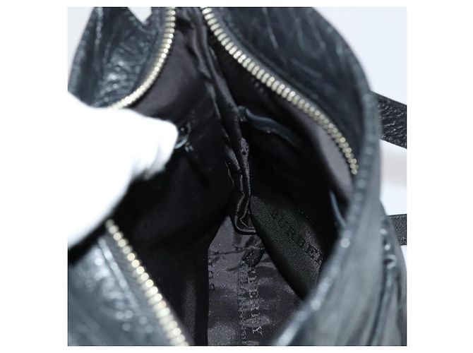 Borsa a spalla in pelle nera Burberry Auth yk16686 Nero - vista 19