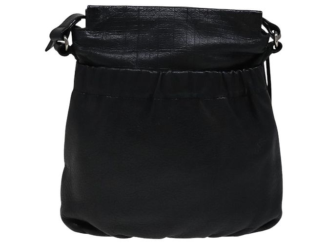 Borsa a spalla in pelle nera Burberry Auth yk16686 Nero - vista 2