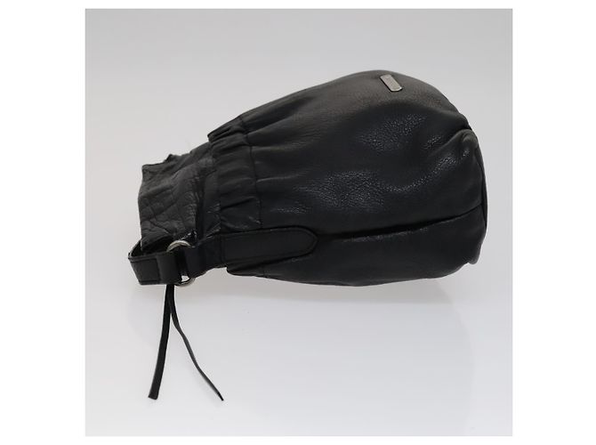 Borsa a spalla in pelle nera Burberry Auth yk16686 Nero - vista 4