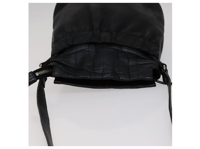 Borsa a spalla in pelle nera Burberry Auth yk16686 Nero - vista 6