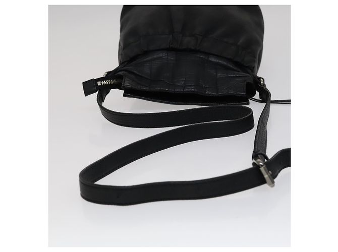 Borsa a spalla in pelle nera Burberry Auth yk16686 Nero - vista 7