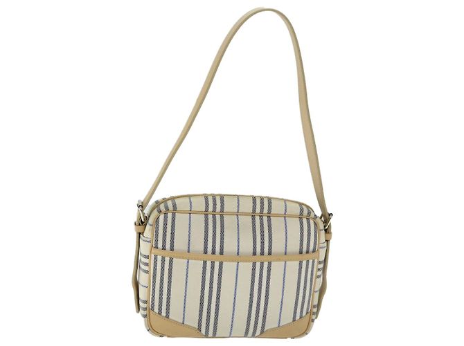 Burberry Nova Check Schultertasche aus Canvas Beige Auth yb507 - Ansicht 3