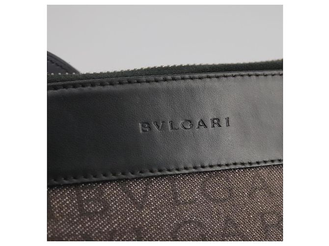 Bulgari Borsa a Spalla BVLGARI in Tela Marrone Auth bs21453 - vista 14