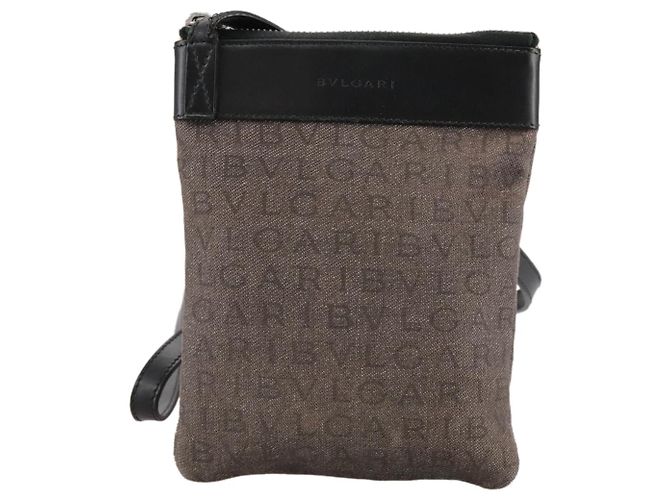 Bulgari Borsa a Spalla BVLGARI in Tela Marrone Auth bs21453 - vista 2