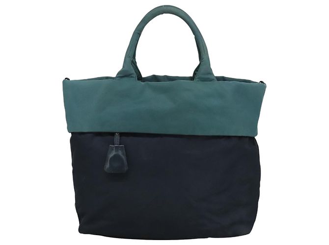 PRADA Borsa Tote Nylon 2way Blu Navy Auth bs21633 - vista 2