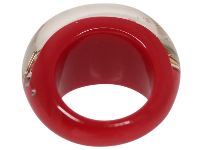 Anello in plastica rossa LOUIS VUITTON Uncle John Burgh LV Auth ar13102 Rosso - vista 3