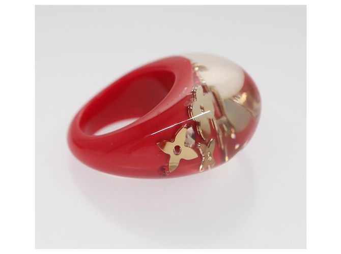 Anello in plastica rossa LOUIS VUITTON Uncle John Burgh LV Auth ar13102 Rosso - vista 5