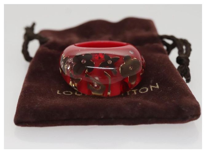 Anello in plastica rossa LOUIS VUITTON Uncle John Burgh LV Auth ar13102 Rosso - vista 8