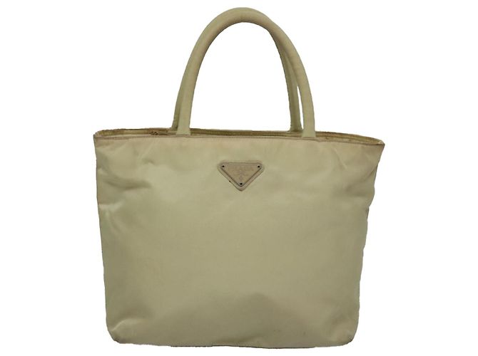 PRADA Borsa a mano in nylon beige Auth bs21346 - vista 13