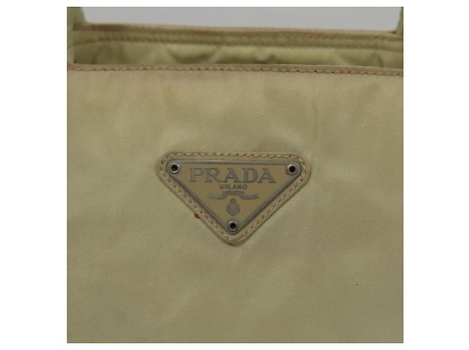 PRADA Borsa a mano in nylon beige Auth bs21346 - vista 17