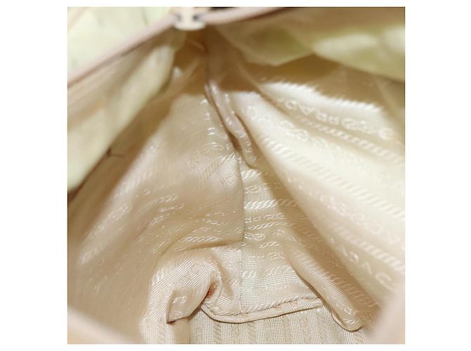 PRADA Borsa a mano in nylon beige Auth bs21346 - vista 19