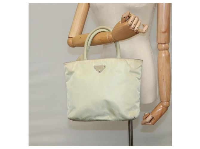 PRADA Borsa a mano in nylon beige Auth bs21346 - vista 22