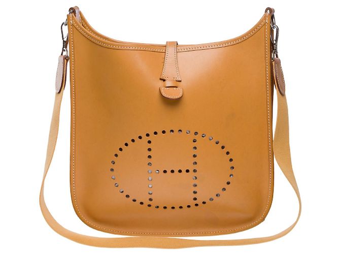 Hermès Bolsa HERMES Evelyne em Couro Bege - 102187 - vista 10