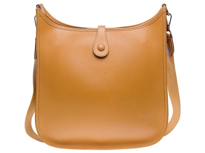 Hermès Bolsa HERMES Evelyne em Couro Bege - 102187 - vista 4