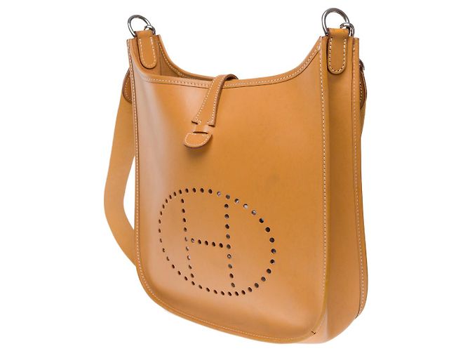 Hermès Bolsa HERMES Evelyne em Couro Bege - 102187 - vista 5