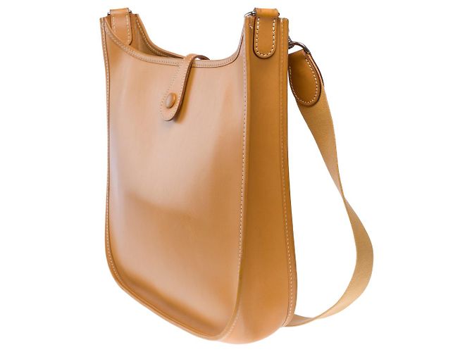 Hermès Bolsa HERMES Evelyne em Couro Bege - 102187 - vista 6