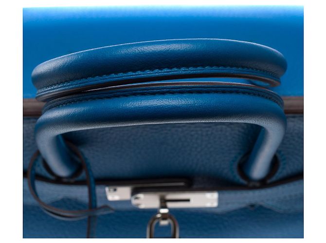 Hermès Sac HERMES Birkin 35 en Cuir Bleu - 102419 - vue 10