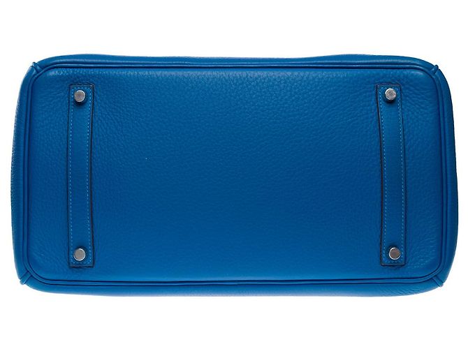 Hermès Sac HERMES Birkin 35 en Cuir Bleu - 102419 - vue 11