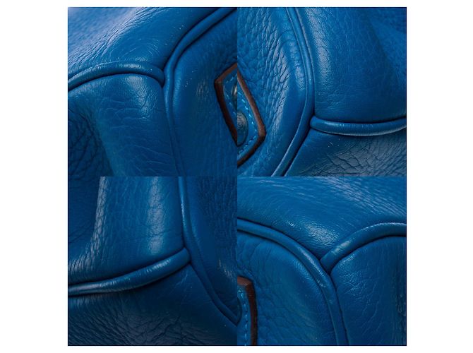 Hermès Sac HERMES Birkin 35 en Cuir Bleu - 102419 - vue 12