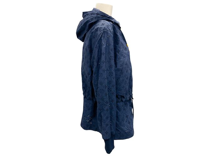 Giacca con cappuccio blu navy con zip Monogram Eyelet di Louis Vuitton - vista 2