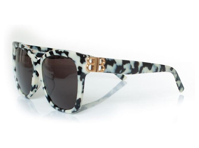 Occhiali da sole stampati in bianco e nero Balenciaga - vista 2