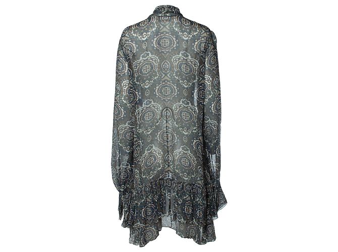 Chloé, Chiffon Lavalliere Kleid Blau Mehrfarben Grün - Ansicht 3
