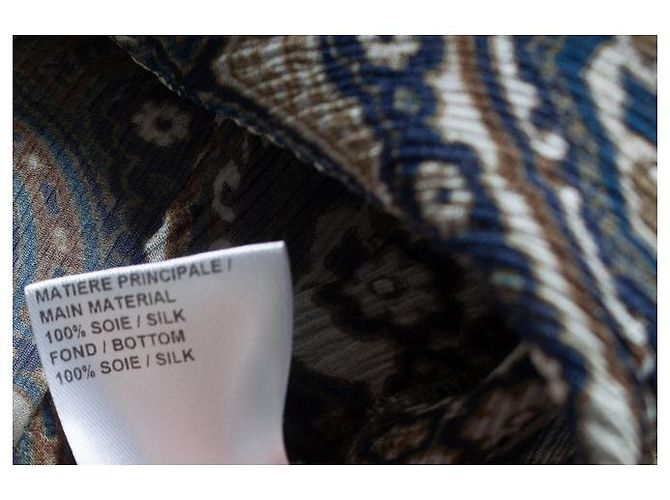 Chloé, Chiffon Lavalliere Kleid Blau Mehrfarben Grün - Ansicht 6