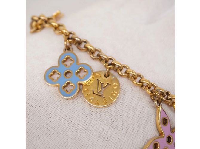 Portachiavi Louis Vuitton Porte Cressenne Looping M66005 Multicolore D'oro - vista 4