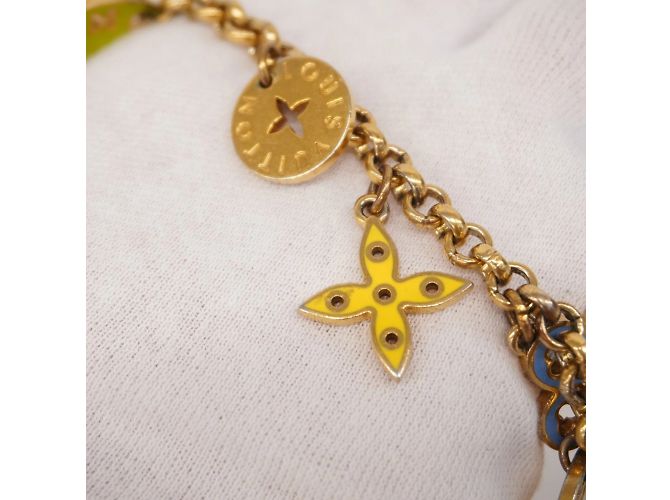 Portachiavi Louis Vuitton Porte Cressenne Looping M66005 Multicolore D'oro - vista 5