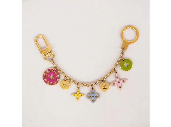 Portachiavi Louis Vuitton Porte Cressenne Looping M66005 Multicolore D'oro - vista 8