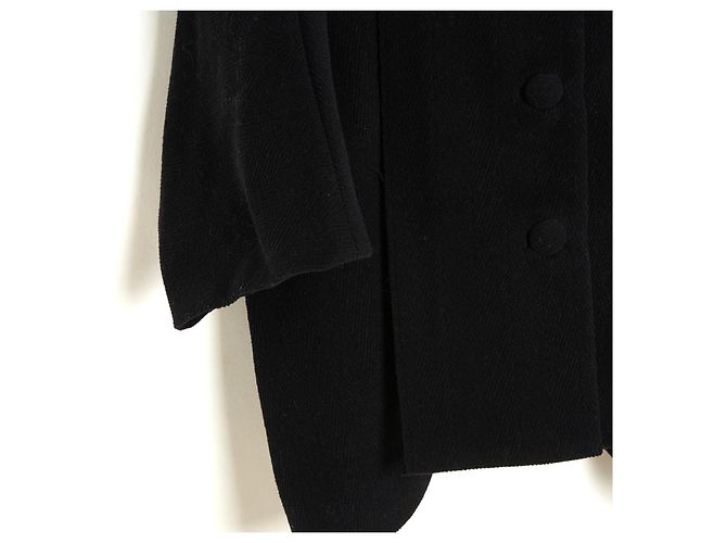 Balenciaga 2018 Casaco FR32 Preto Lã Colarinho Duplo oversized Casaco UK4 US2 - vista 4