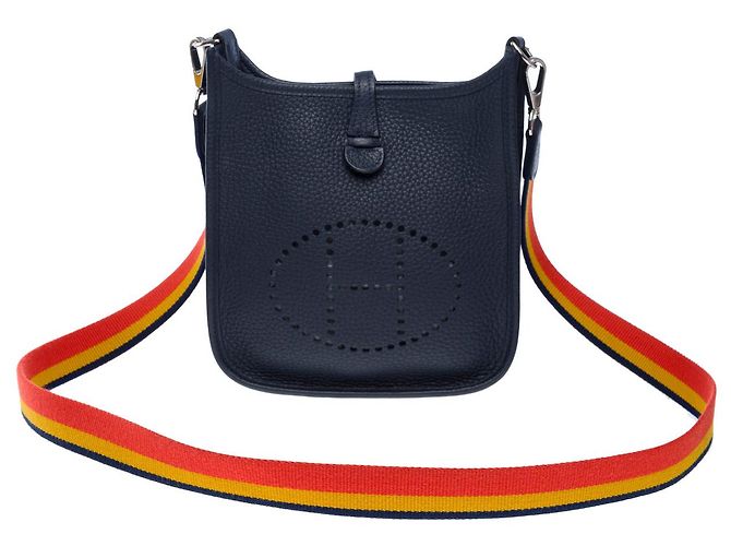 Hermès Borsa HERMES Evelyne in Pelle Blu Marino - 102441 Blu navy - vista 10