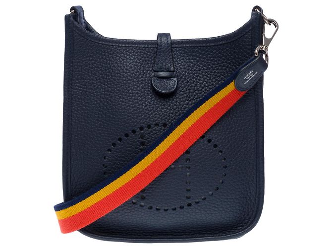 Hermès Borsa HERMES Evelyne in Pelle Blu Marino - 102441 Blu navy - vista 2