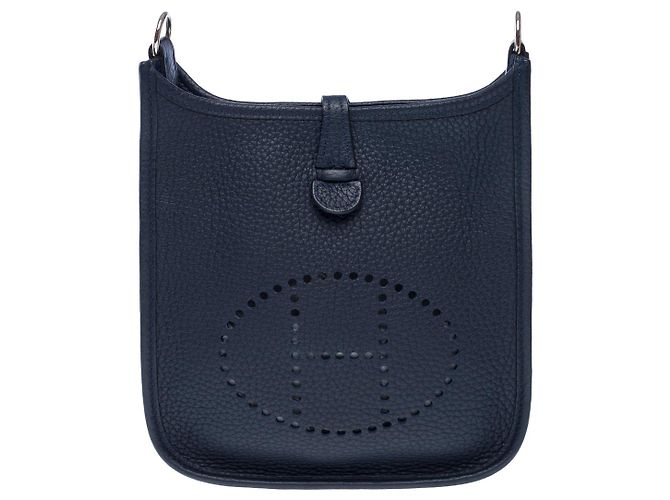 Hermès Borsa HERMES Evelyne in Pelle Blu Marino - 102441 Blu navy - vista 3