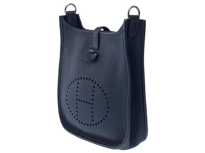 Hermès Borsa HERMES Evelyne in Pelle Blu Marino - 102441 Blu navy - vista 5