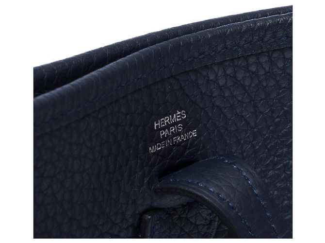Hermès Borsa HERMES Evelyne in Pelle Blu Marino - 102441 Blu navy - vista 7