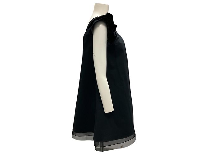 Schwarzes Rüschenshirt Mini-Kleid von Thakoon - Ansicht 2