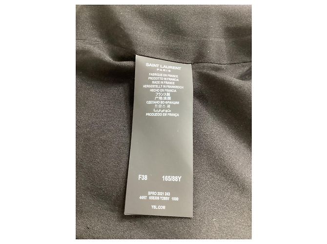 Abito mini in lana nera con collo alto e tagli Saint Laurent Nero - vista 12