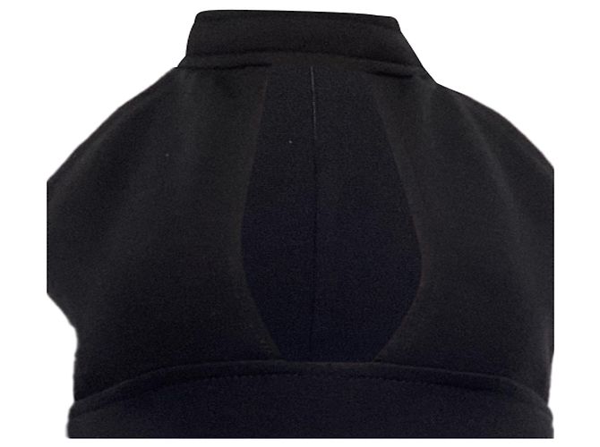 Abito mini in lana nera con collo alto e tagli Saint Laurent Nero - vista 2