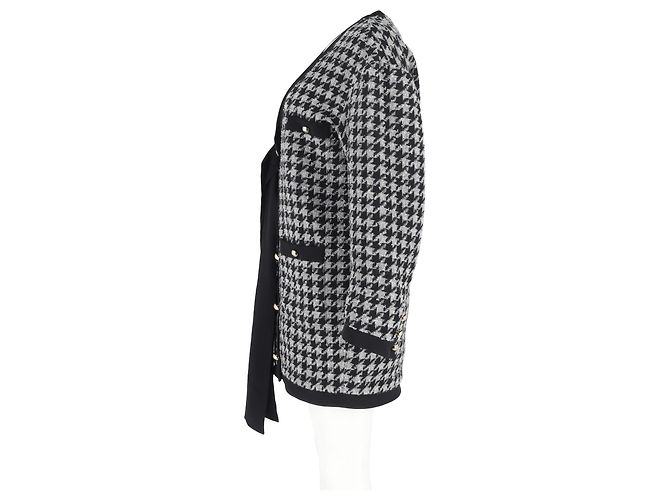 Vestido mini de pata de gallo Alessandra Rich en poliamida negra y gris - vista 5