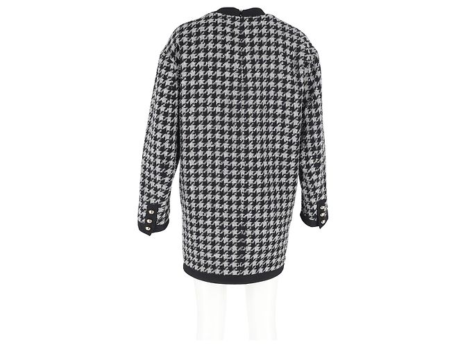 Vestido mini de pata de gallo Alessandra Rich en poliamida negra y gris - vista 6