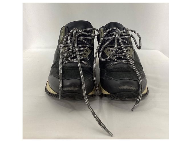 Sneakers Lanvin Runners DS in suede nero e pelle - vista 10