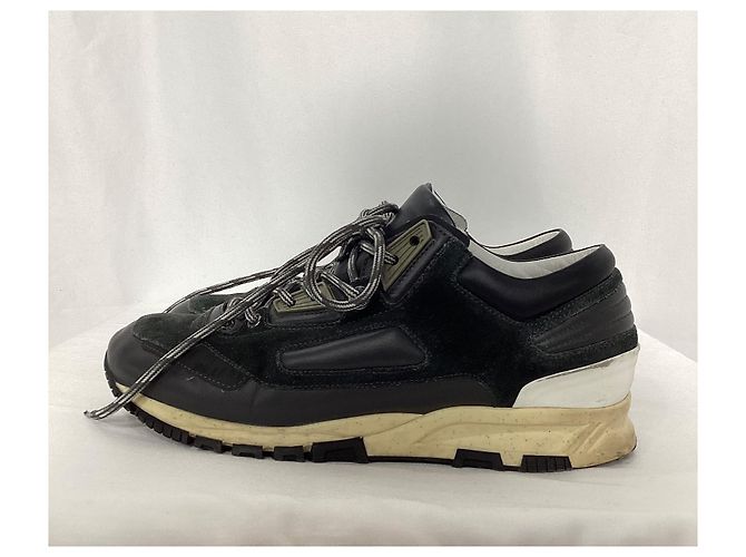 Sneakers Lanvin Runners DS in suede nero e pelle - vista 12
