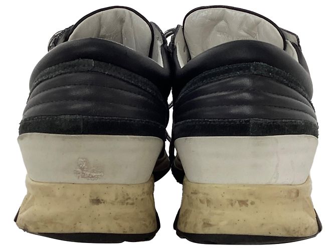 Sneakers Lanvin Runners DS in suede nero e pelle - vista 3