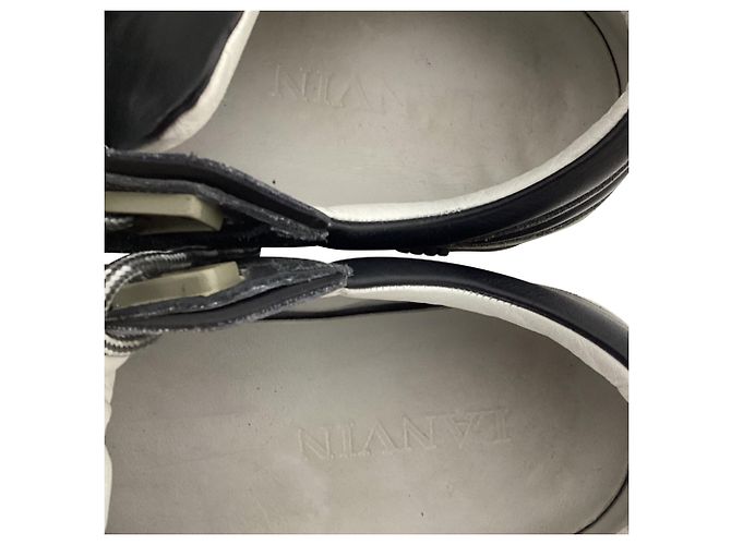 Sneakers Lanvin Runners DS in suede nero e pelle - vista 6