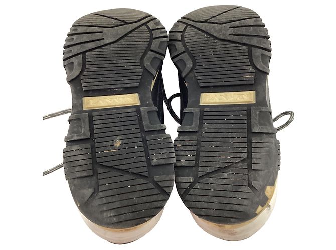 Sneakers Lanvin Runners DS in suede nero e pelle - vista 7