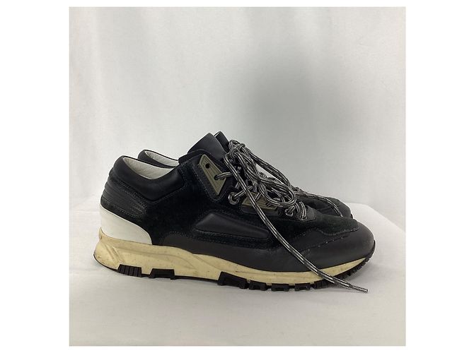 Sneakers Lanvin Runners DS in suede nero e pelle - vista 9