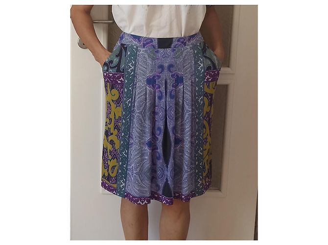 Etro Rock Paisley Muster Senfgelb Polyester - Ansicht 2